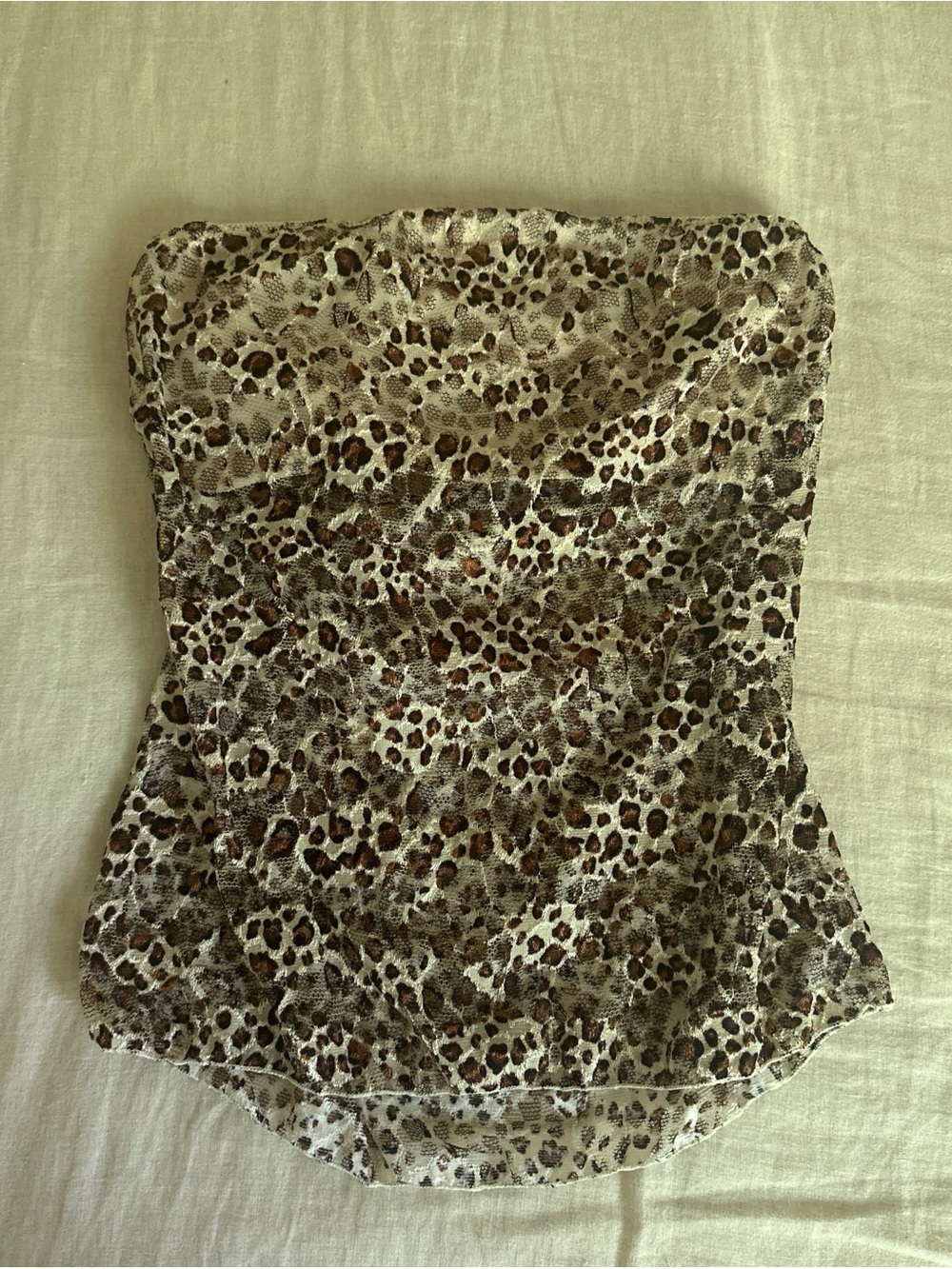 Y2K Lace Leopard Print Tube Top